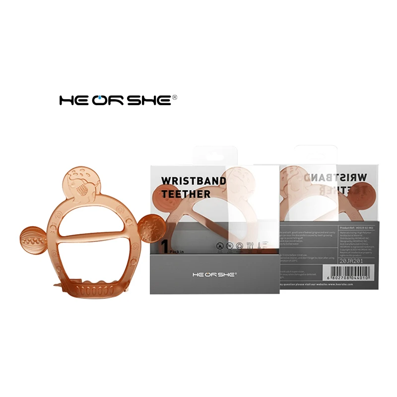 HEORSHE hot sale bpa free teether silicone teething toy baby teether set for kids