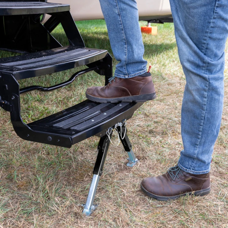 HOMFUL RV Steps RV Accessories Height Adjustable RV Step Stabilizer Kit for Travel Trailers and Motorhomes