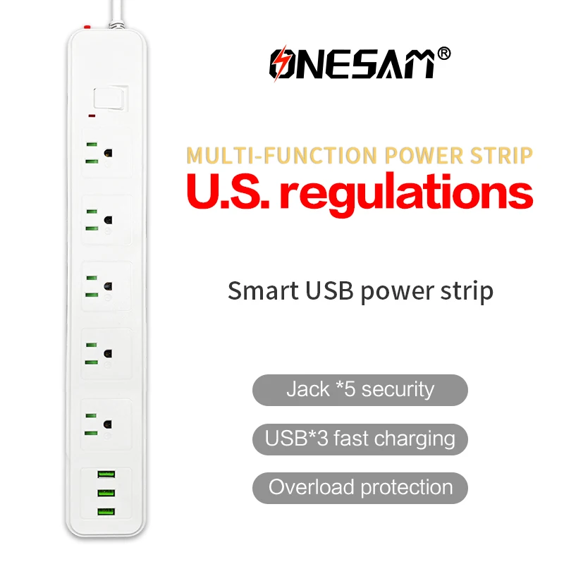 YS-03u US-standard smart usb plug-in Amazon wholesale office household drag board plug-in row usb plug-in