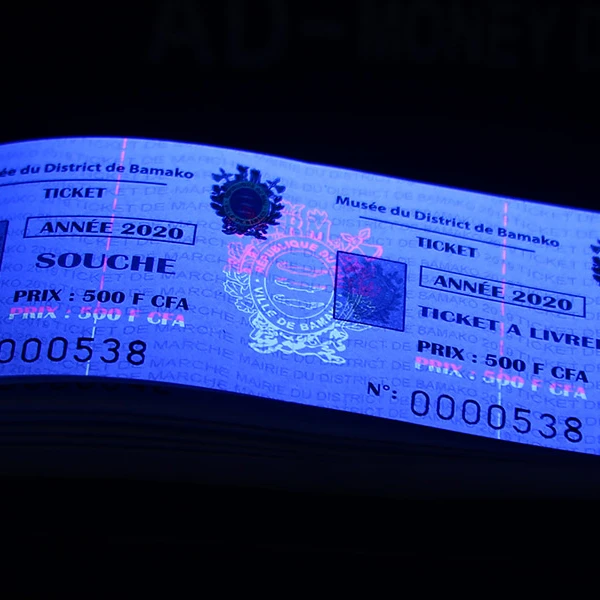 Booklet Perforated line Security gravure and latent image coupon ticket customs printing