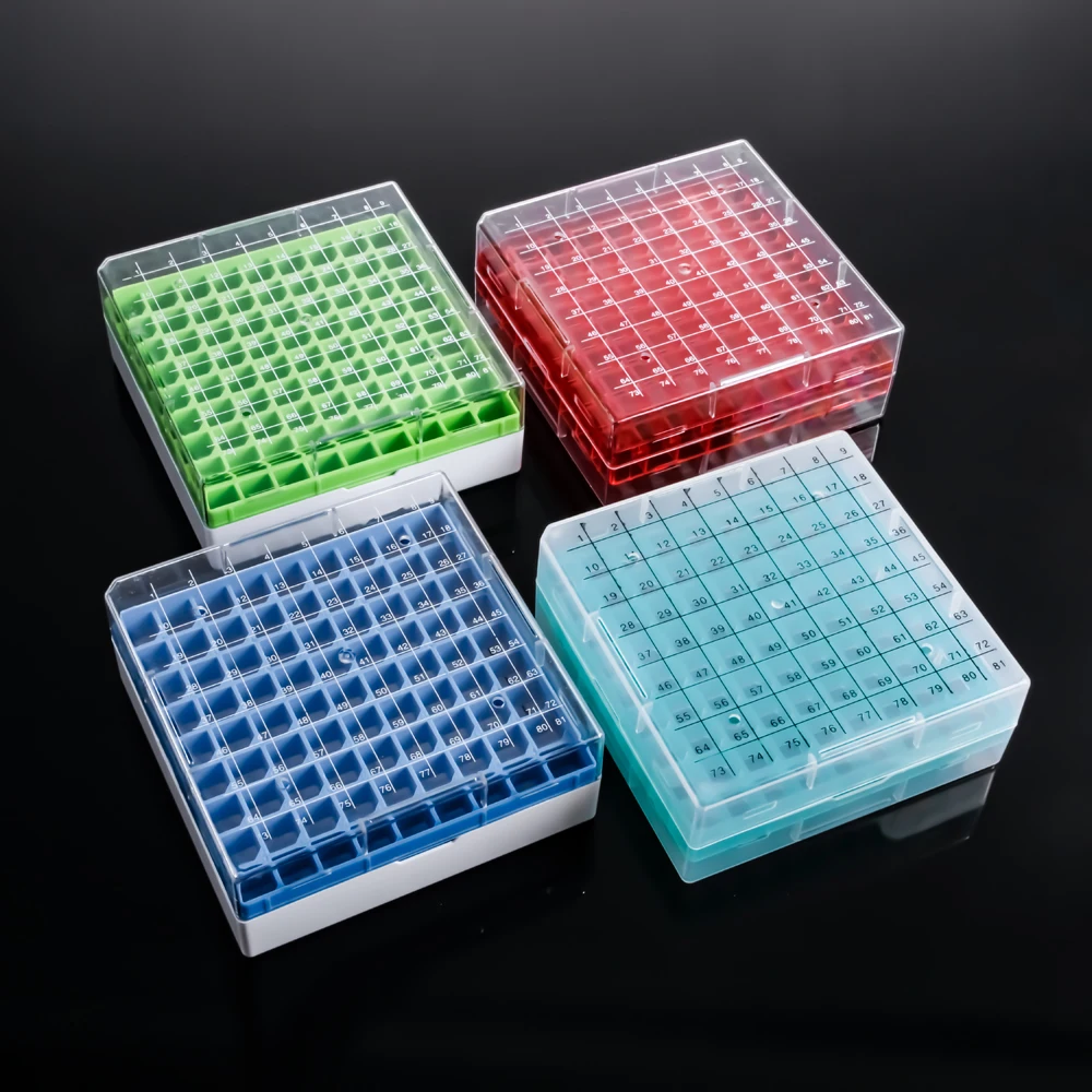 Lab 81 well cryo tube box cryogenic vial storage box Medical Plastic Cryovial