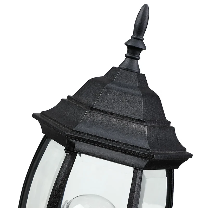 Traditional LED outdoor post light garden lamp Waterproof clear glass outdoor wall light Aluminum anti-rust material