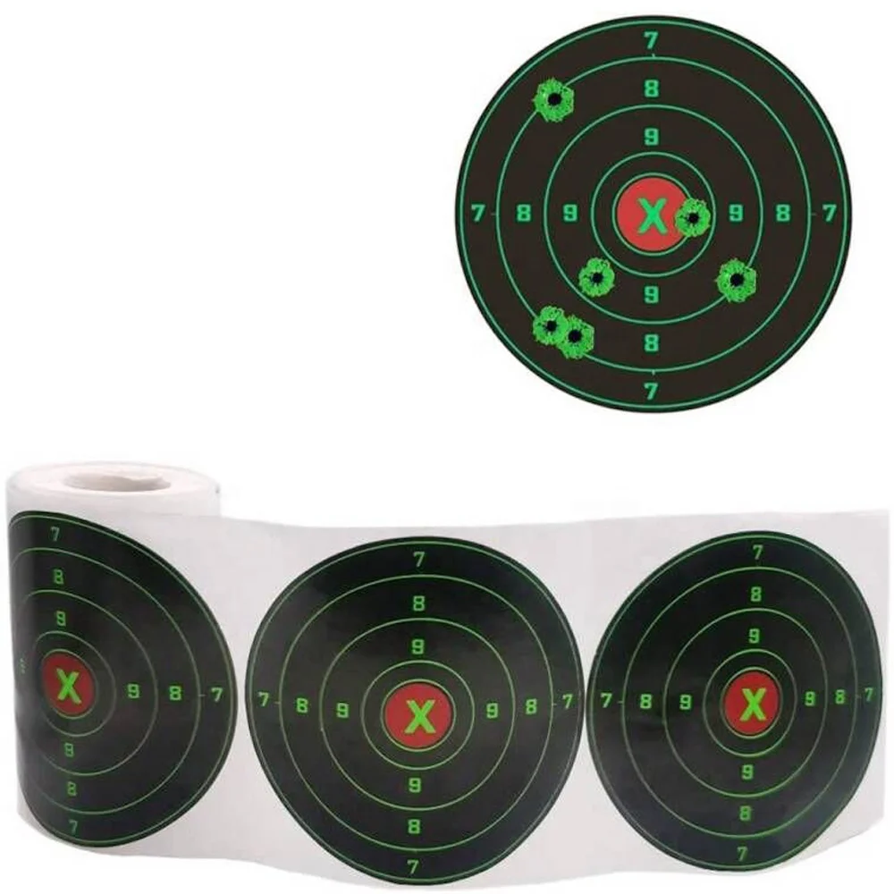 4inch 100pcs/roll Black splash green patch sticker Splatter Burst Adhesive Paper Targets shooting targets for Airgun and Airsof