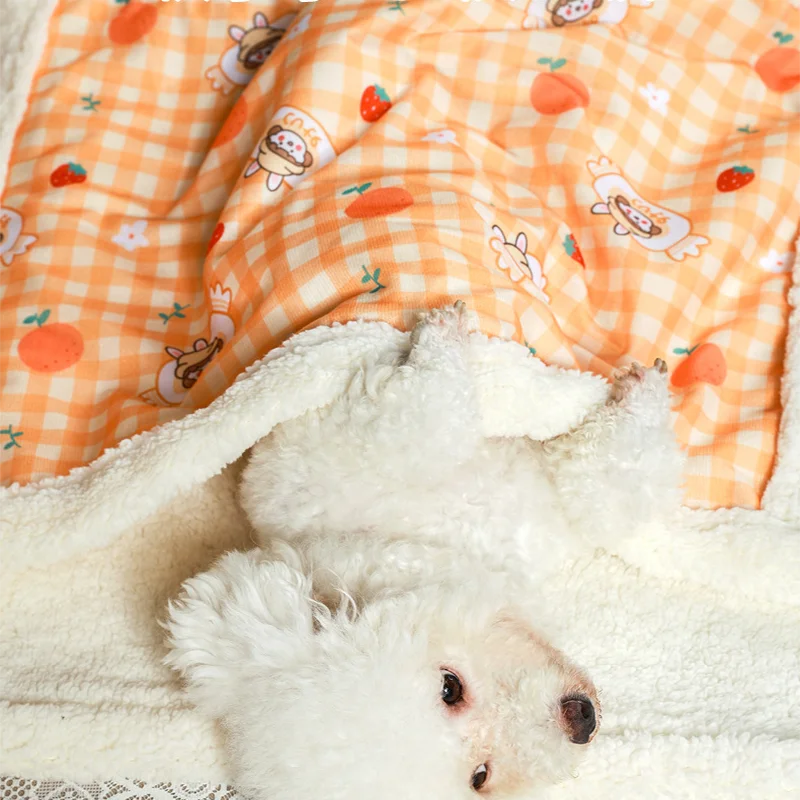 Custom Warm Thickened Fluffy Premium Fleece Pet Blanket Dog Bed Blanket Cute Print Design Washable Fluffy Blanket For Puppy Cat