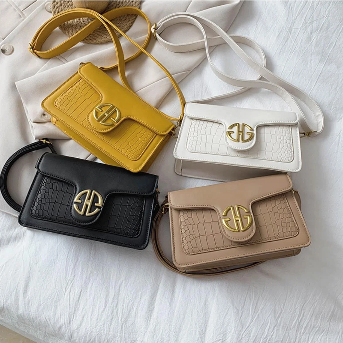 Women Shoulder Bag Crocodile Pattern Female Diagonal Bag Daily Youth Pu Leather Bag