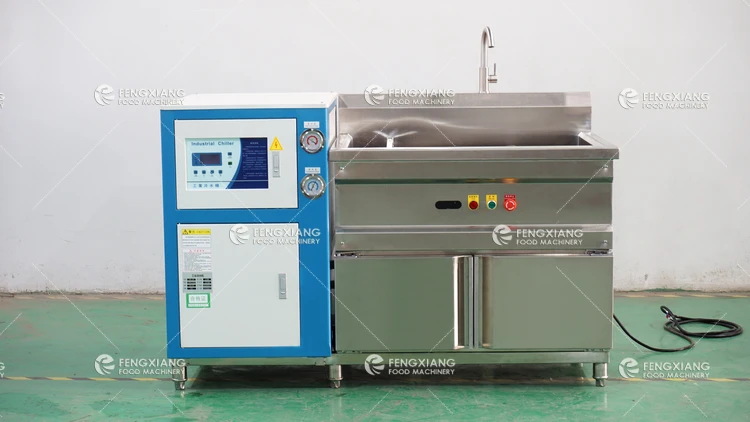 Refrigeration Vegetable Seafood Meat Bubble Washing Thawing Machine With Cooling Water