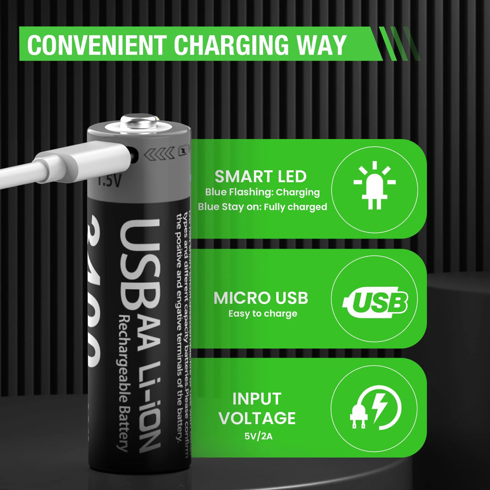 Производитель аккумуляторов оптовая продажа портативная батарея AA 3400mWh 1 5 V USB-перезаряжаемая литий-ионная