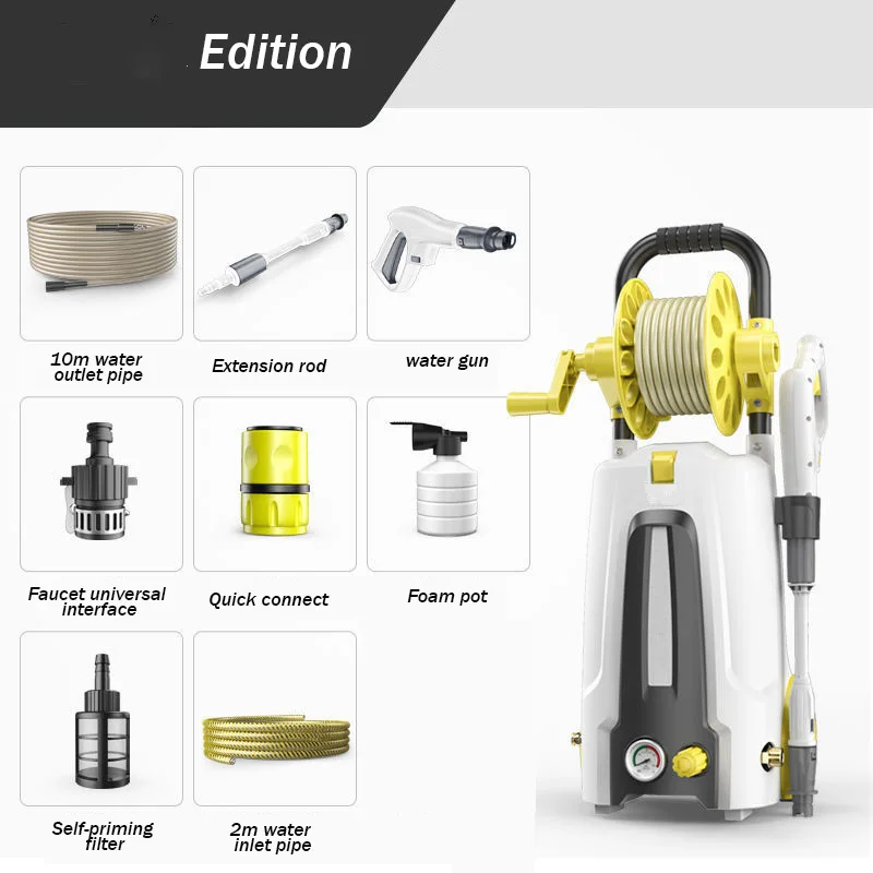 Gubot Custom Printed  45-90bar pressure pump car washer car washer automatic high pressure car washer machine