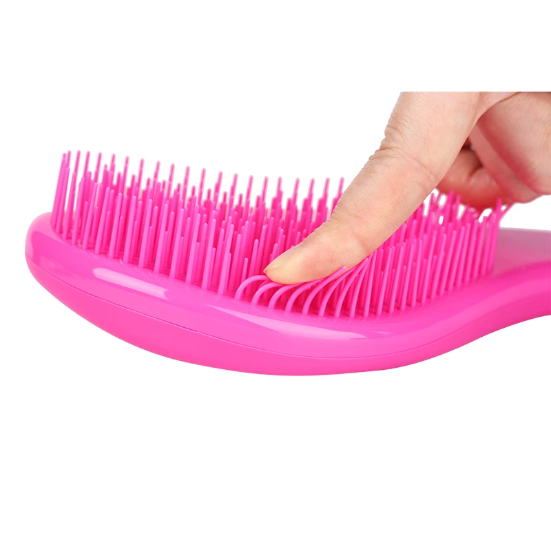 TPEE Bristle Professional Plastic Curved Massage Hair Brush Detangle Brush with Custom Logo, Barbershop Hairdressing Tools