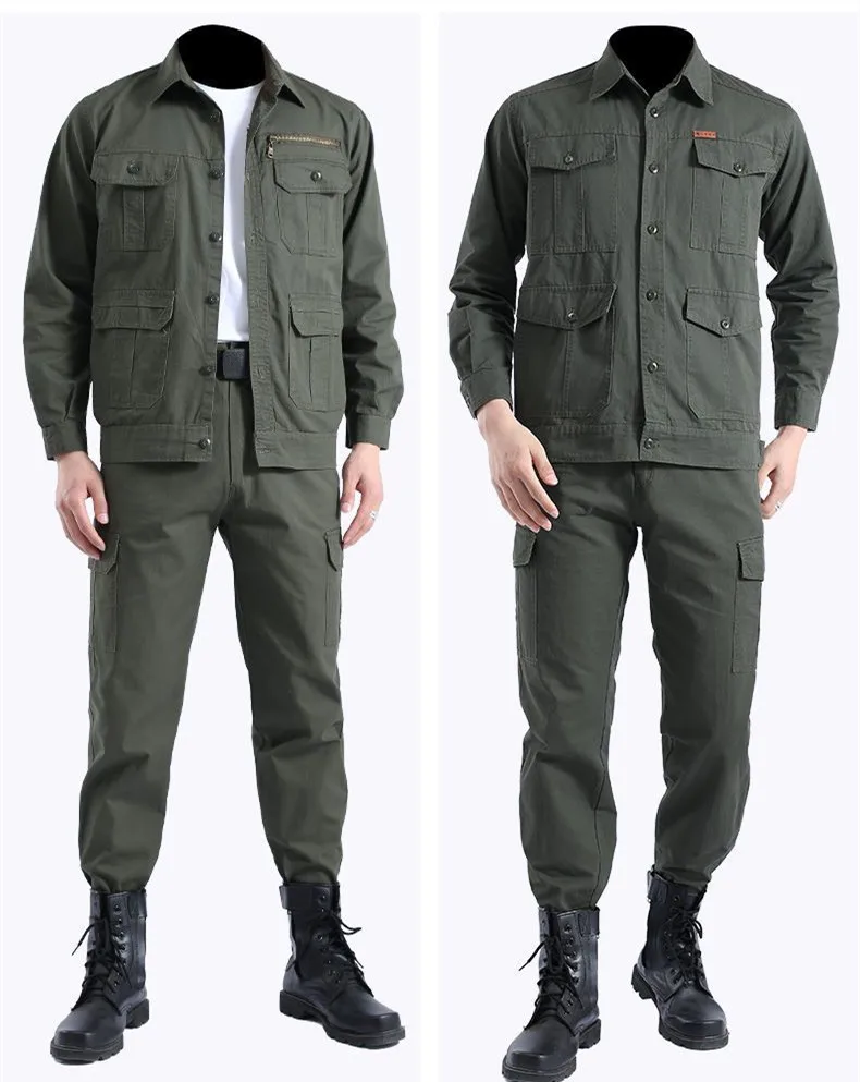 Green Canvas Work Uniforms Agricultural Work Suits High Quality Work Wear Construction