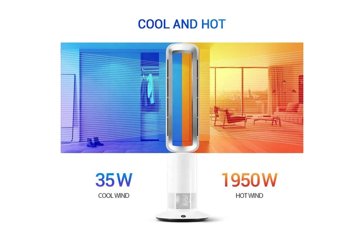 Full Certified All Year Use 3 Second PTC Ceramic Fast Heat Turbo Electric Bladeless Fan Heater 220v