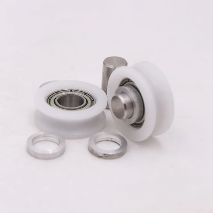 U groove bearing pulleys 687zz bearings nylon wheel plastic roller pulley with bearing needle pin 7*20*7mm