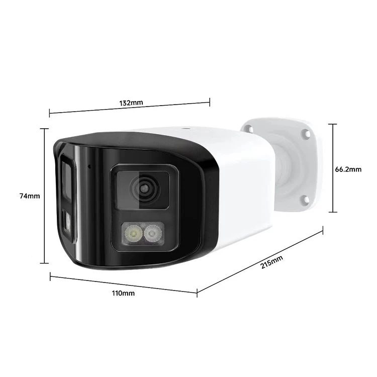 4MP Dual Lens Full Color Wide 180 Degrees  IP PoE Camera Panoramic Night Vision Two way Audio Network CCTV Camera Outdoor
