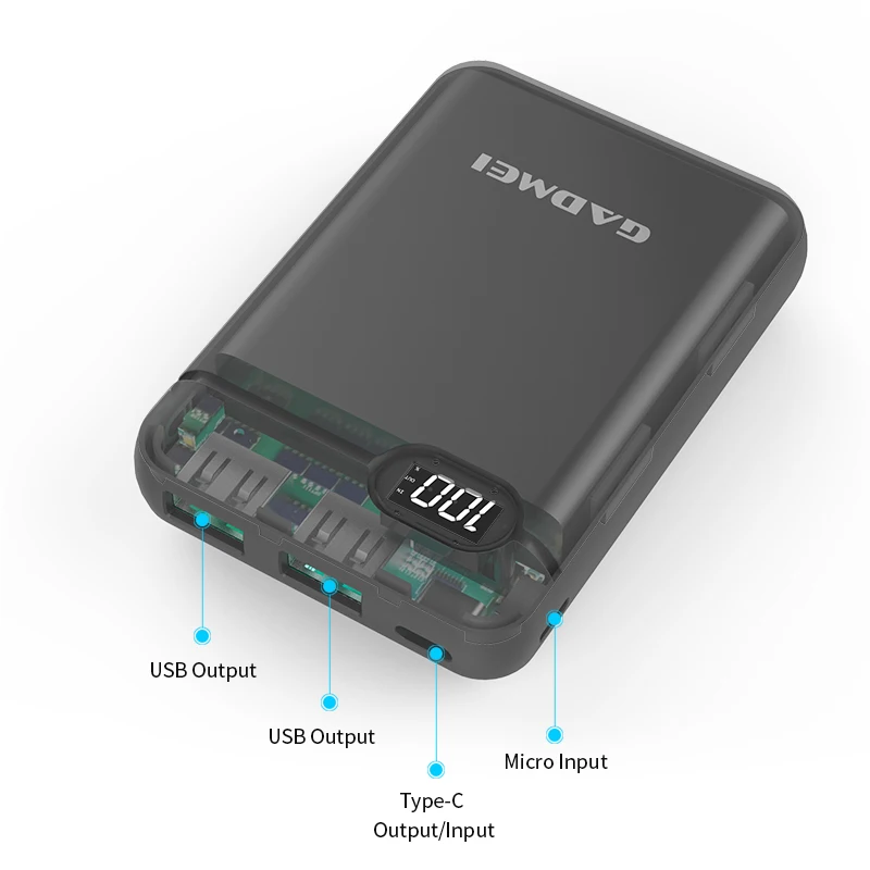 Mini Power Bank 10000mah 12V type c output Power Banks Fast Charge Portable Powerbank Quick Charging Pd 20w With Led Display