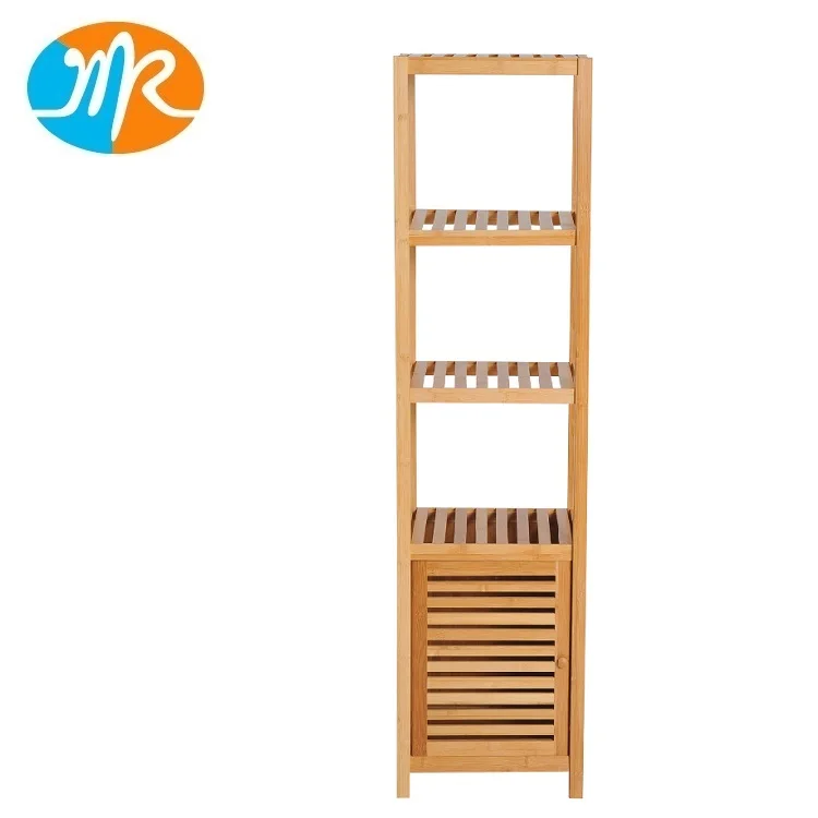 Bamboo Bathroom Storage shelf Unit Freestanding Cabinet 3 Shelves Cupboard