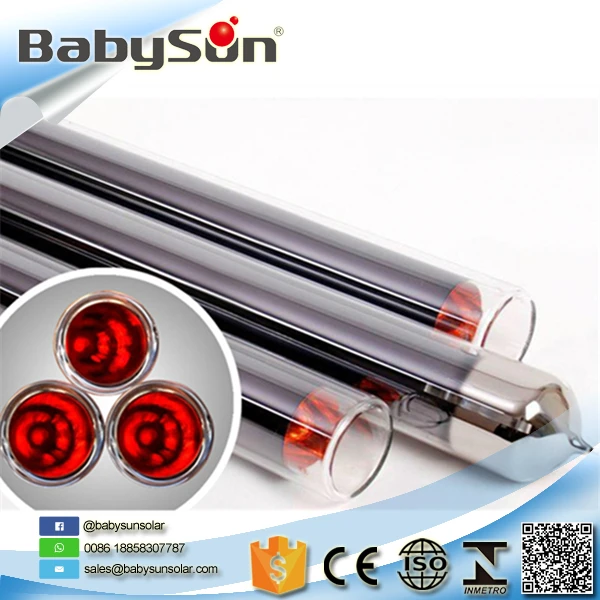 Economical popular non-pressure all glass solar evacuated tubes 58*1800mm 47*1800mm