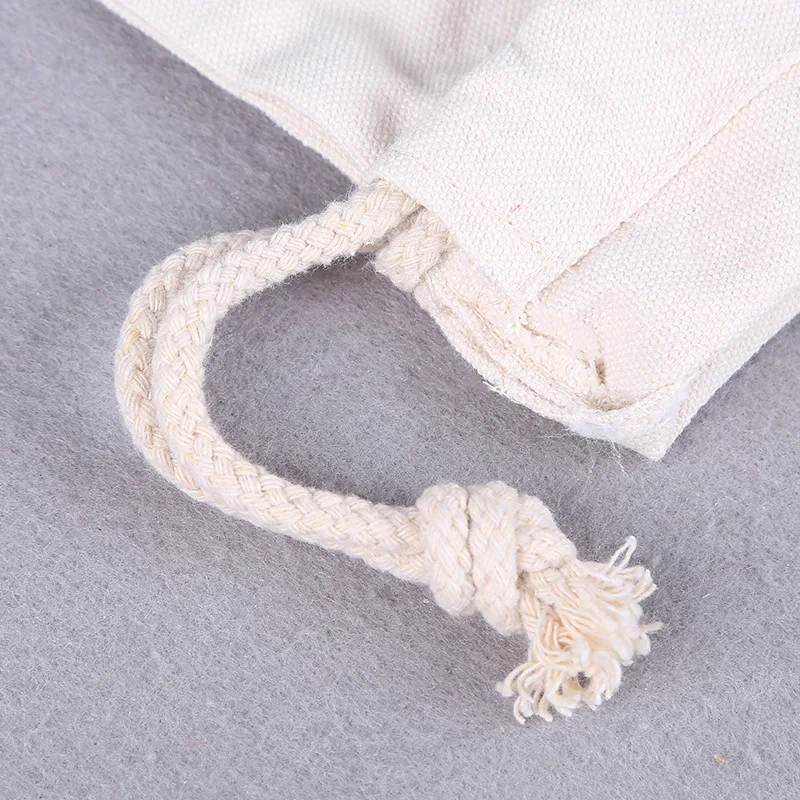 Custom Eco Friendly Organic Muslin Cotton Pouch Promotional Small White Calico Cloth Canvas Drawstring Bag With Logo Printed