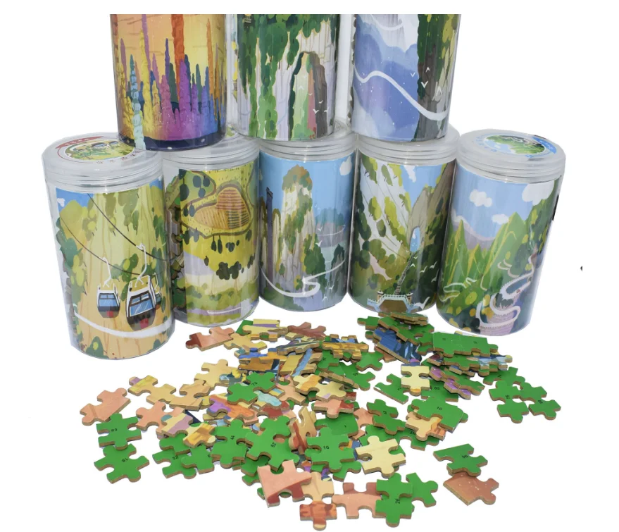 100 деревянных пазлов для раннего развития детей