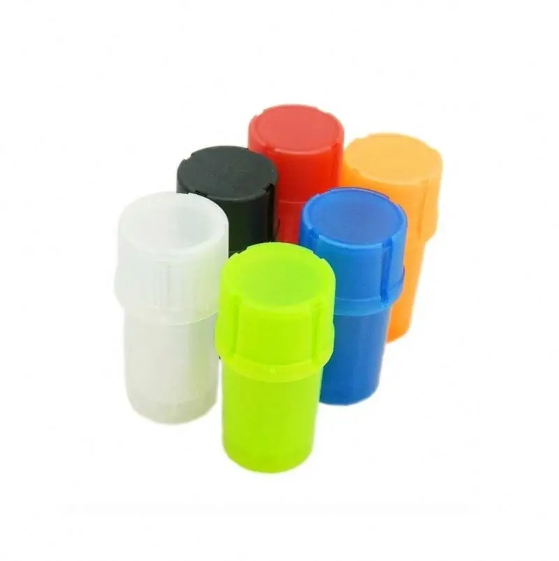 K1149 Mixed Color 2 in 1 Multi-function Tobacco Plastic Herb Grinder Tobacco Storage Spice Crusher Hand Muller Grinders