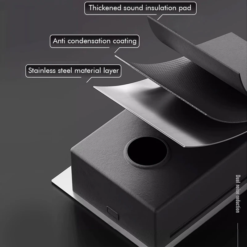 Factory Multifunction Black Grey Sink Waterfall Digital Display Fly Rain Pull-Out Faucet Single Bowl Kitchen Sink Set