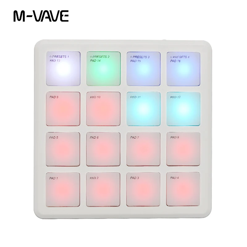 Портативный MIDI 16 колодки Midi контроллер для Ableton Live and Logic Pro динамические с подсветкой