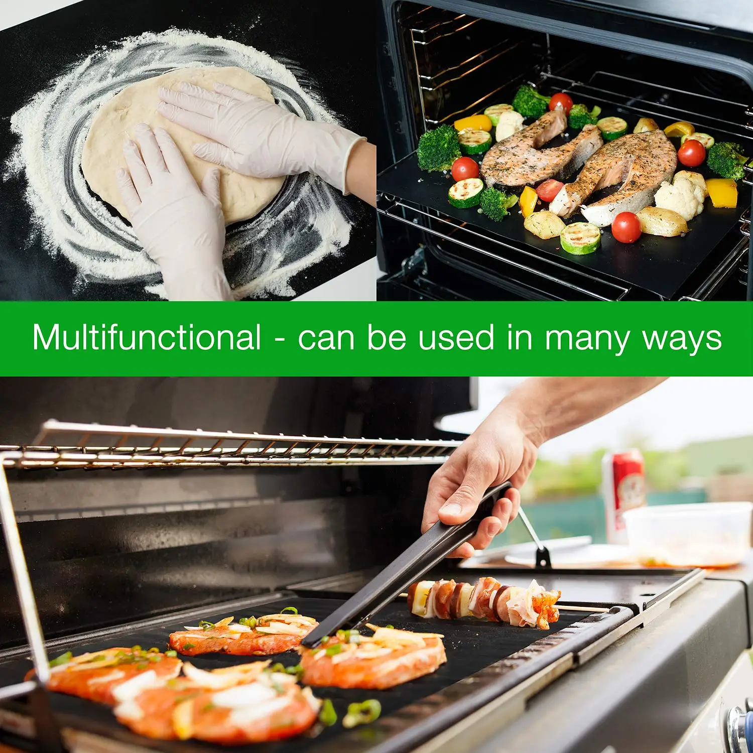 Hot Selling reusable copper 0.2MM PTFE material high temp resistant 40*60cm oven liner silicone oven mat