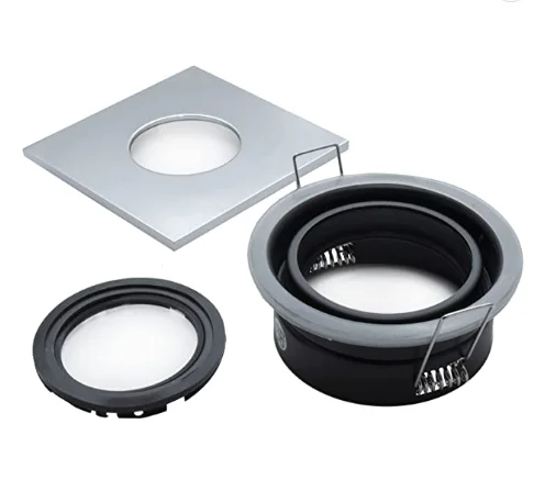 Commercial hotel square waterproof downlight fitting embedded ip44 ceiling mr16 gu10 gu5.3 bulb spotlight housing  fixture