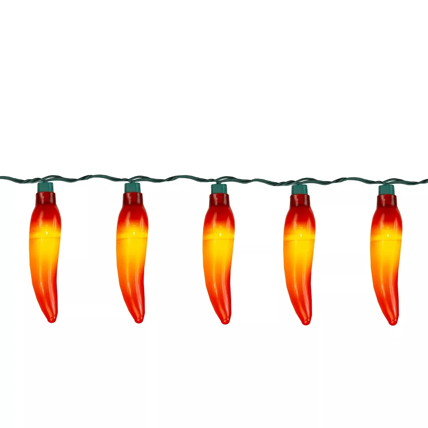 UL Listed 10Ct Orange LED Chili Pepper Summer Patio String Lights