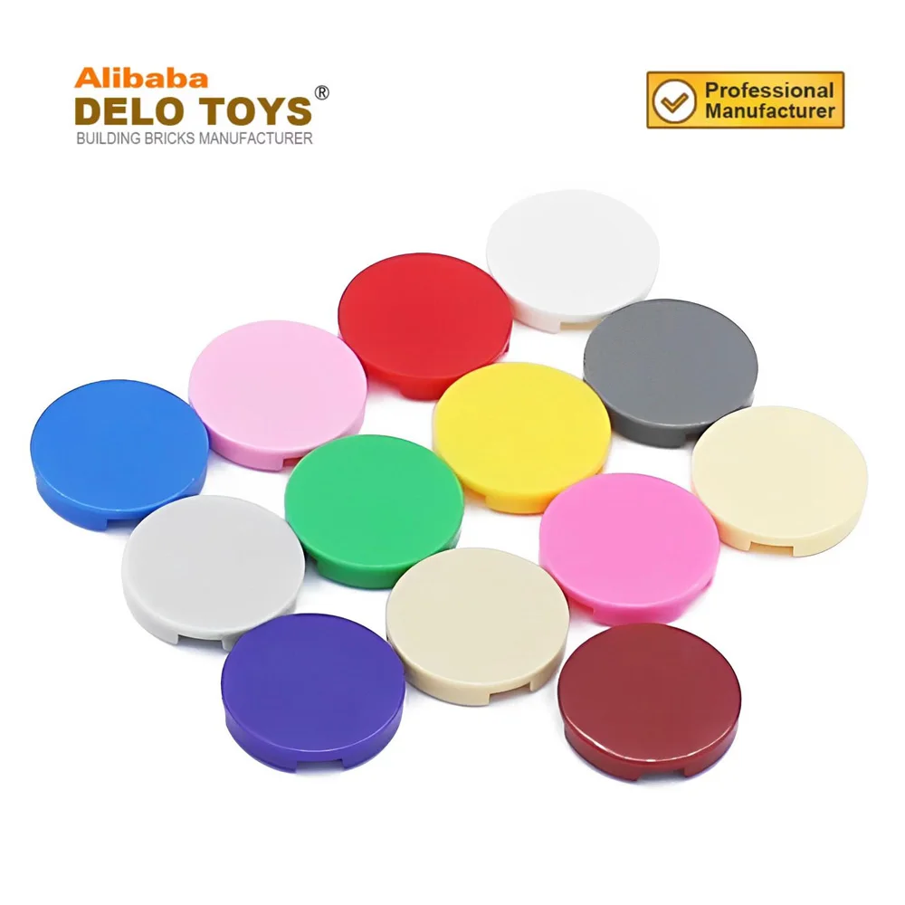DELO TOYS DIY bulk Plastic building blocks ABS material bricks Tile, Round 2 x 2 (NO.4150)