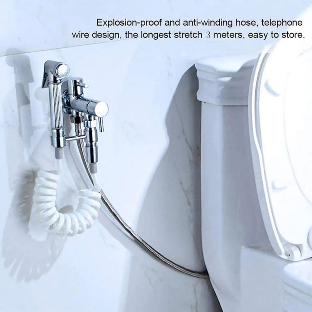 Water Plumbing Toilet Bidet Sprayer Gun Bathroom Spiral Flexible Shower Hose ABS Spring Flexible Telescopic Shower Hose