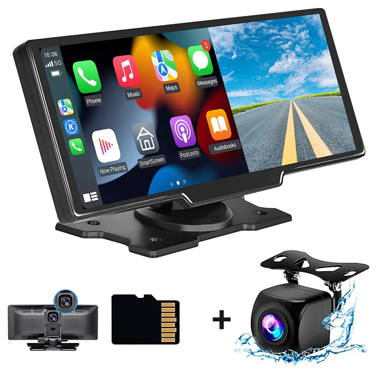 Ottocast 10.26 inch  Universal Wireless Carplay Screen Portable Display Car Radio Player Android Auto appl Carplay