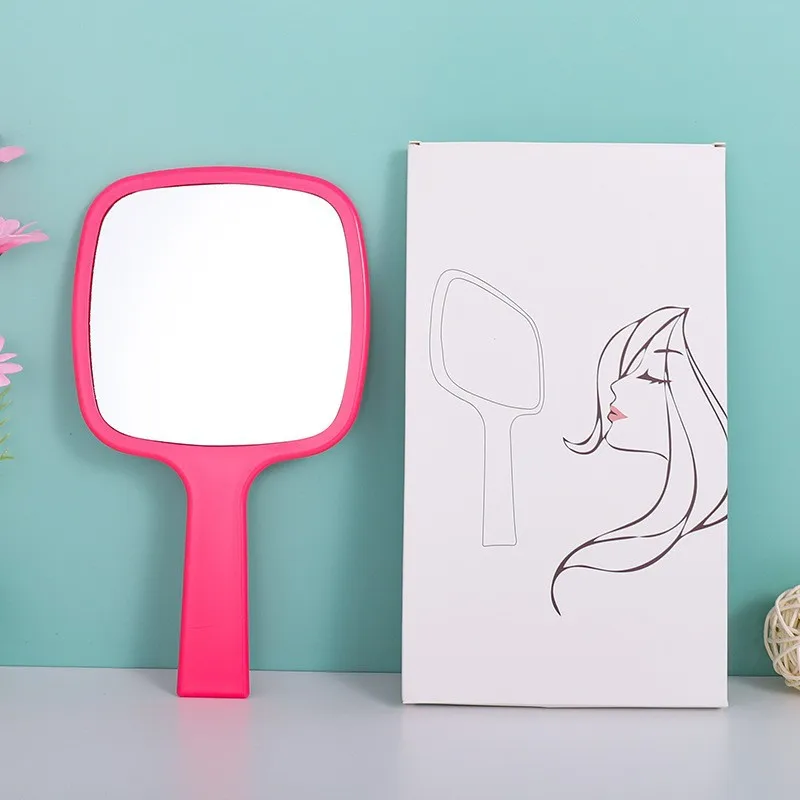 ZONZHU 2Pc MOQ Square Handel Make up Mirror ABS High Definition Mirror Surface Customize Logo Multiple Color