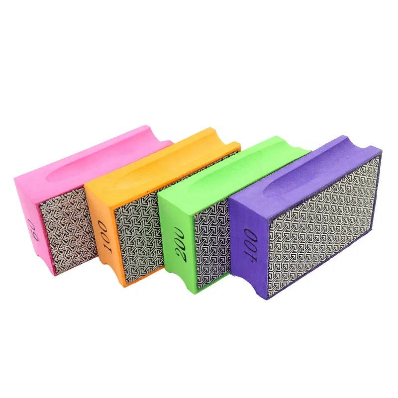 Grits#60-#3000 Diamond Electroplated Abrasive Diamond Polishing Tools Pads Hand Polishing Block Pads