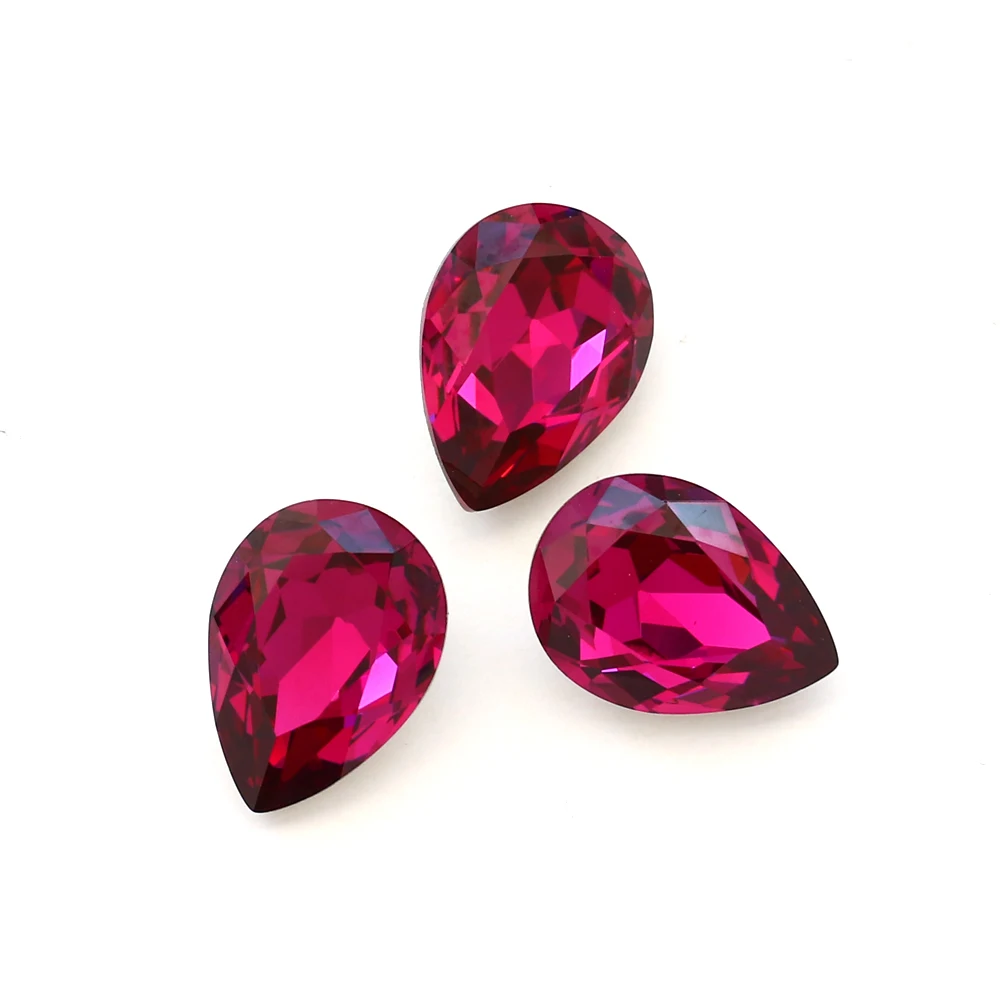 High Quality Tear Drop Shining K9 Point Back rhinestone Crystal Fancy Stones for Necklace