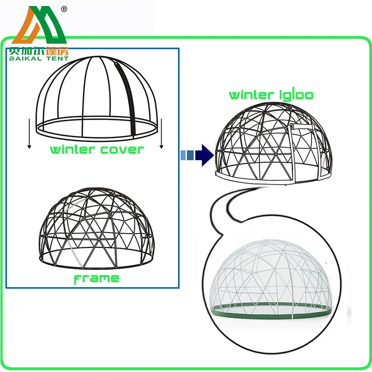 Luxury outdoor transparent hotel plastic clear dome garden igloo tent