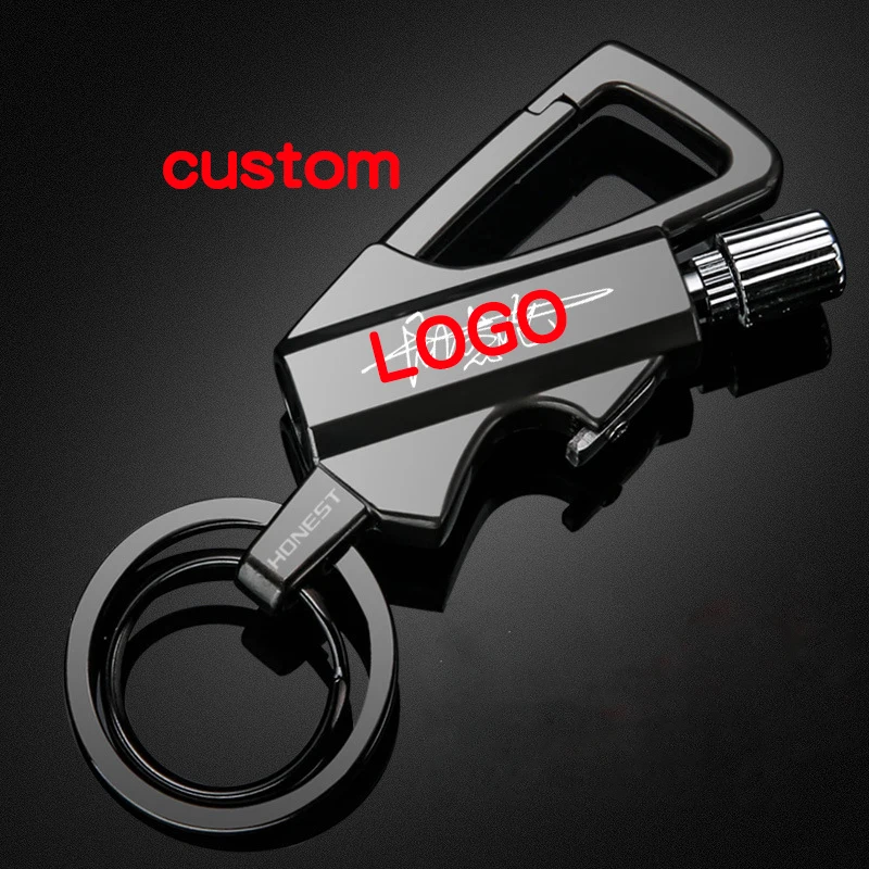 llaveros de metal New Design Flint Lighter Keyring Ring Gas Keychain Lighter