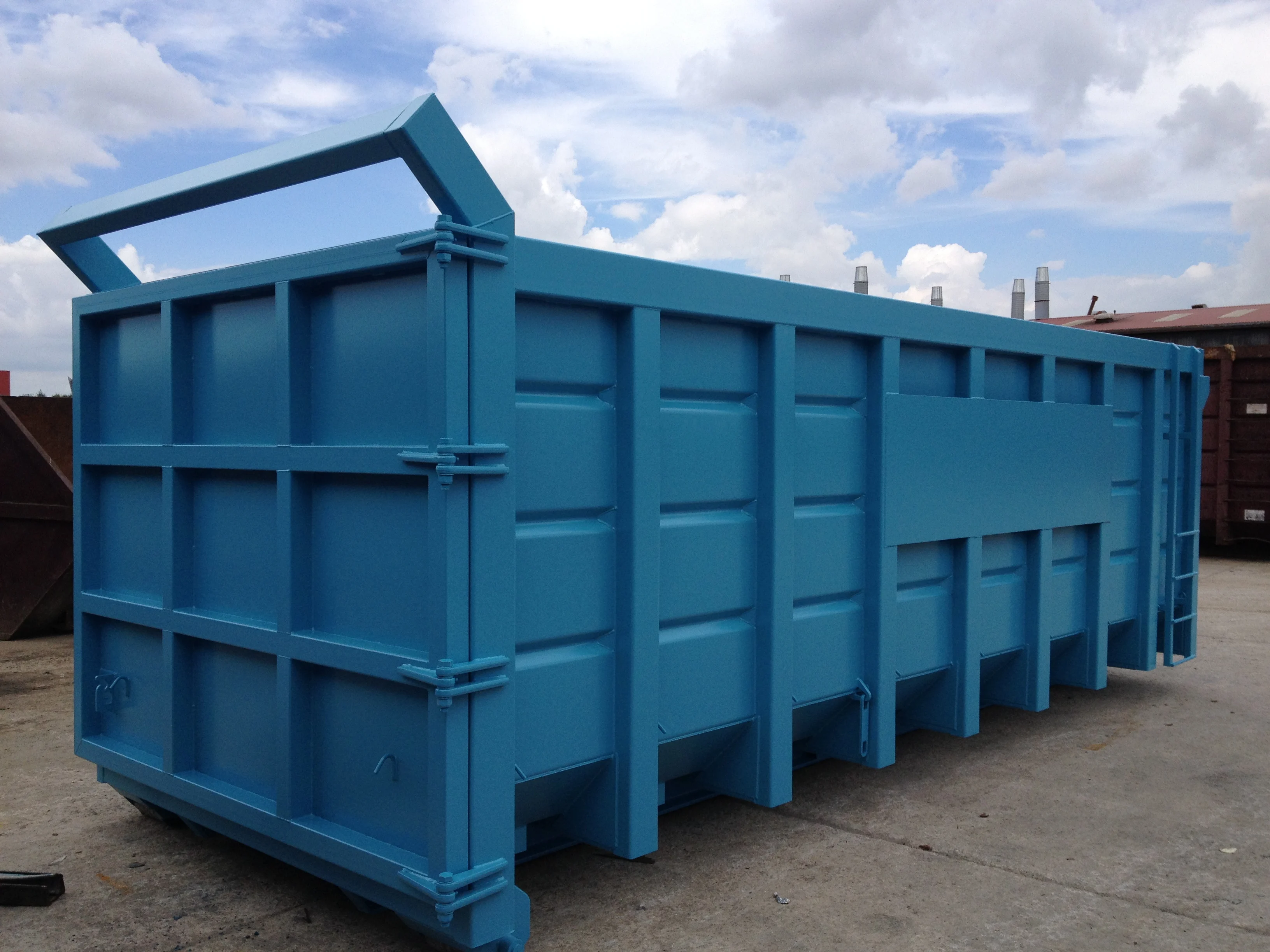 Hooklift bin waste managment open top stackable hook lift dumpster