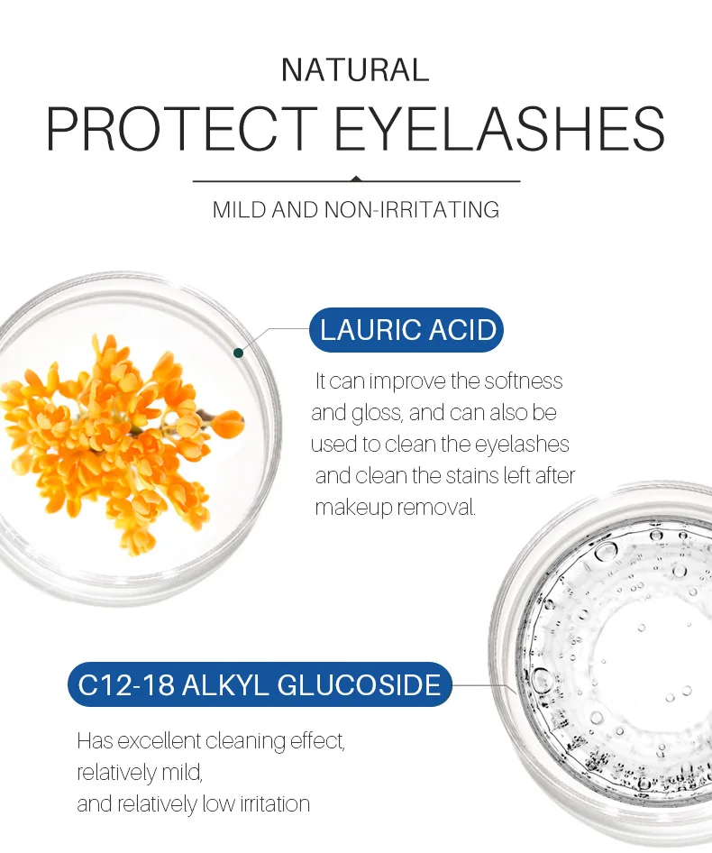 Private label eyelash shampoo Concentrate Eyelash Foam Cosmetic Spray With Brush