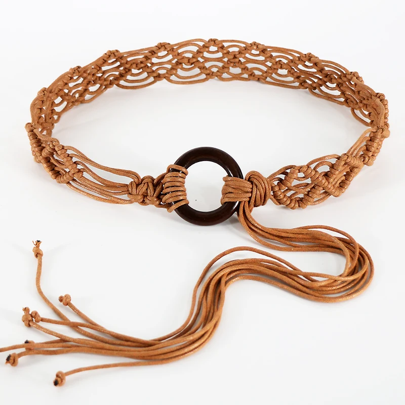 Fashion retro ethnic style woven belt bohemian ladies decorative waist chain waist belt accessories
