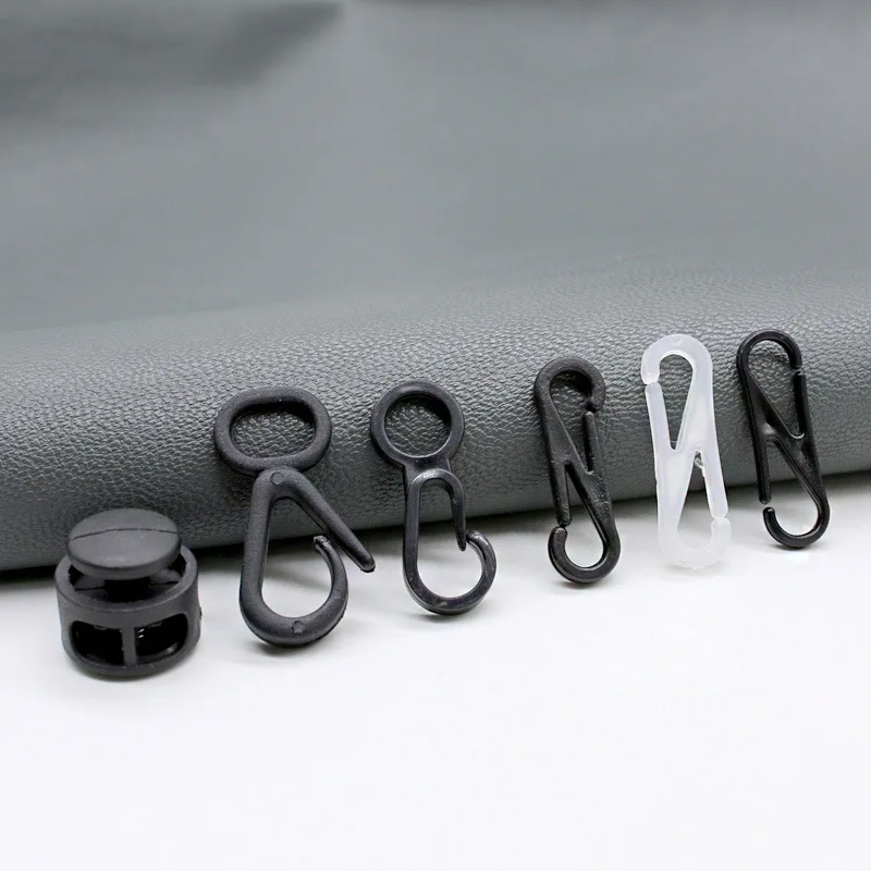 Wholesale Black Plastic Snap Clip Hooks Mini Carabiner Backpack Strap Lanyard Buckle Clip Hooks