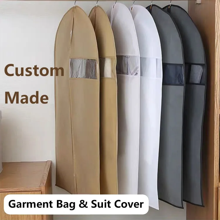 Eco friendly Dust Cover Breathable Men Suit Cover Travel Bridal Long Dress Wedding Gown