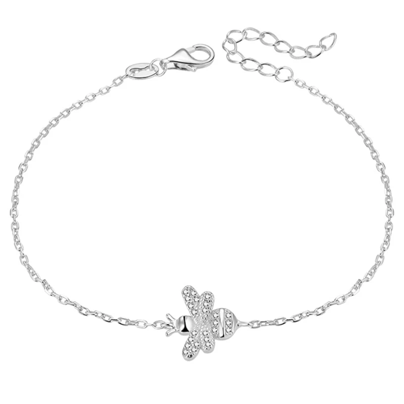 Poliva ювелирный браслет регулируемый женские Пандоре обаятельные Браслеты циркон насекомых цепи браслеты-манжеты на заказ 925 стерлингового серебра 17 +