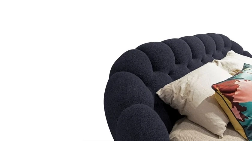 High Quality Minimalist Style Oem Factory Commercial Hotel Bubble Shape Upholstery Bed for Bedroom Set Furniture