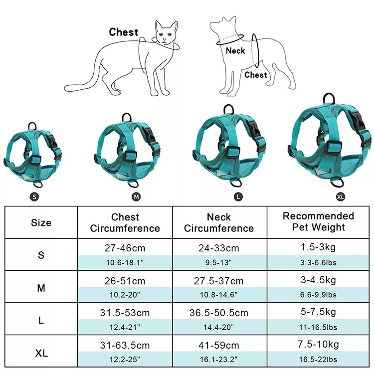 Dog Harness with 150cm Nylon Pets Leash Set No Pull No Choke Dog Vest Adjustable Reflective Breathable for Dogs