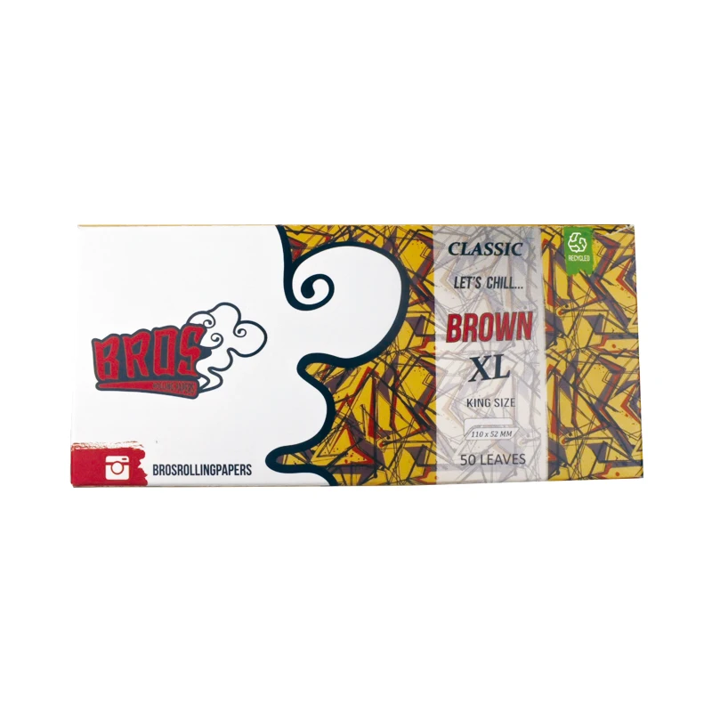 smoking rolling paper bros brown 55 leaves cigarette tobacco rolling paper king size