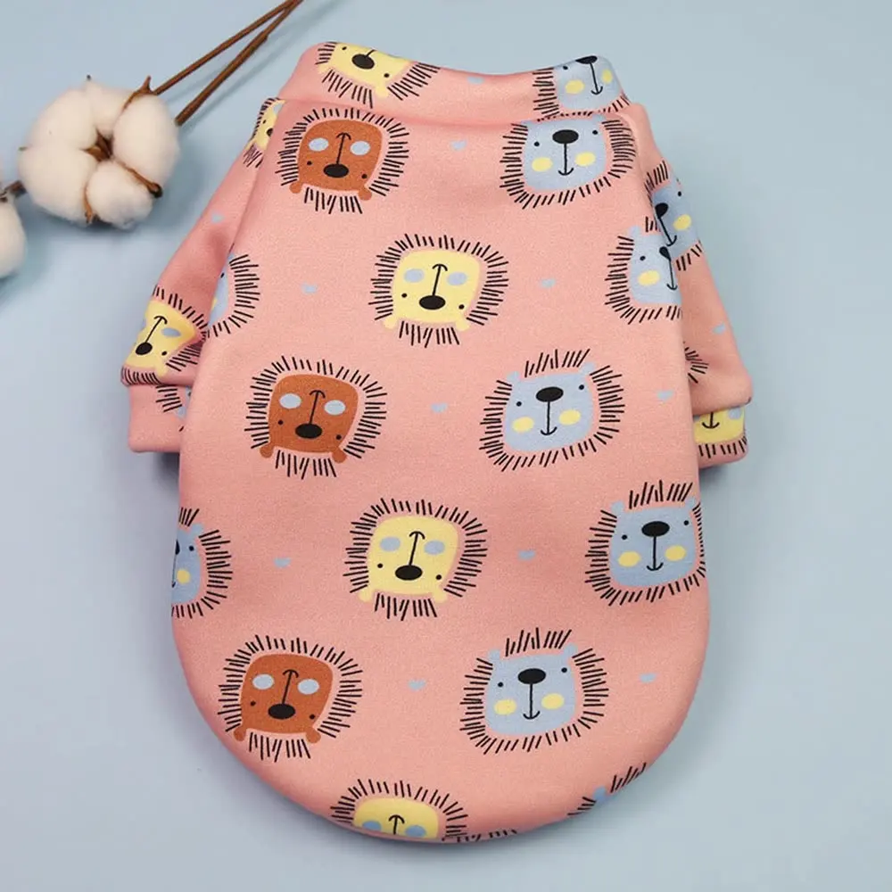 Printed cartoon pet clothes plus velvet two-legged sweater spring autumn winter dog clothes winter
