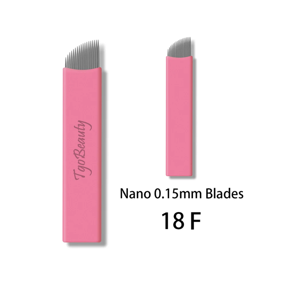 Hot Sale 0.15mm Nano Micro Blades Needles Pink Disposable Microblading Cejas Permanent Makeup Embroidery for Tattoo Manual Pen