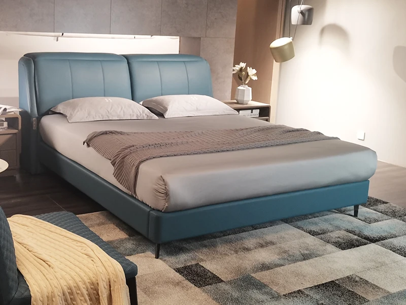 Adjustable Upholstered Bed Headboard Bedroom Furniture Set Full Size Modern Electric Backrest Bed With USB