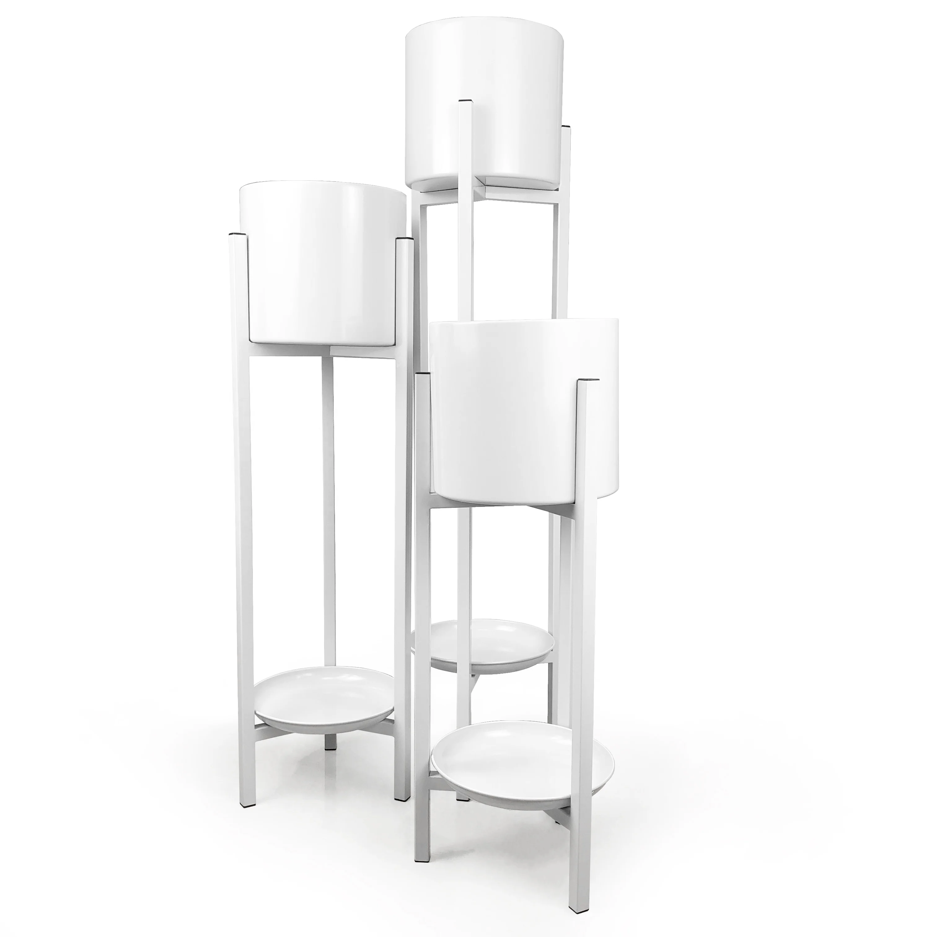 2021 White Color Nordic Style Metal Plant Stand Iron Plant Pots  Stands Outdoor Indoor Flower Stand Pot For Home Garden