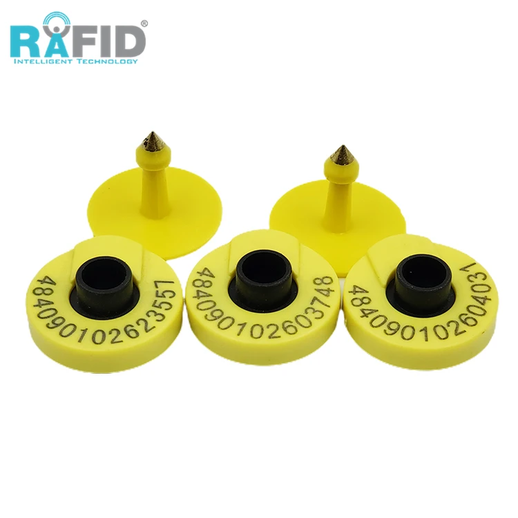 RAFID UHF RFID Animal Ear tag Animal ID Chip EID  ISO11784/5 FDX-B Sheep Cow Cattle Ear Tag For Livestocks Identification